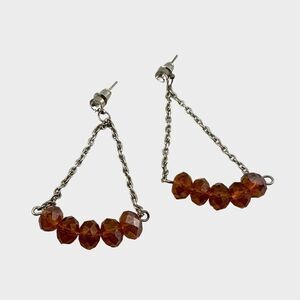 Vintage Honey Amber Dangle Swag Earrings | Triangle Earrings